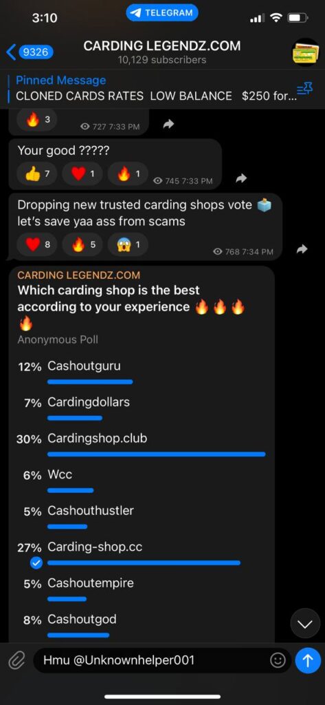 carding shop