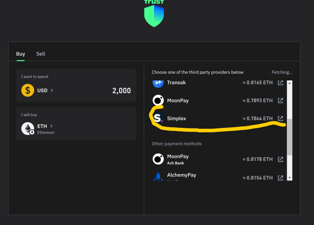 TRUST WALLET CARDING METHOD