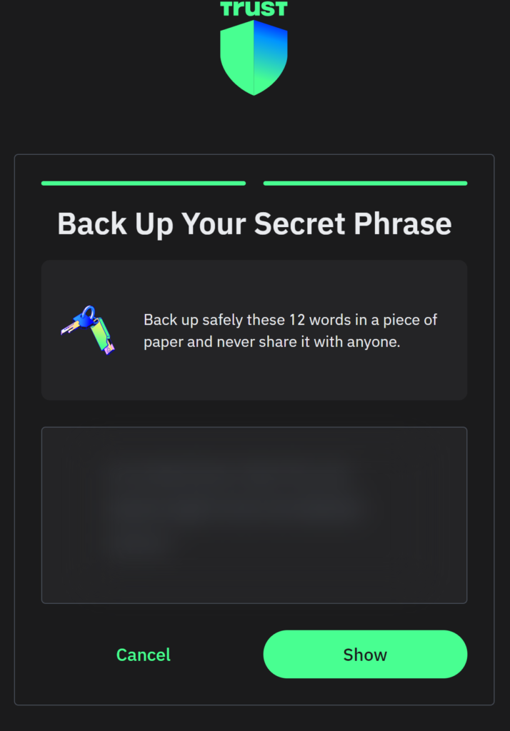 TRUST WALLET CARDING METHOD